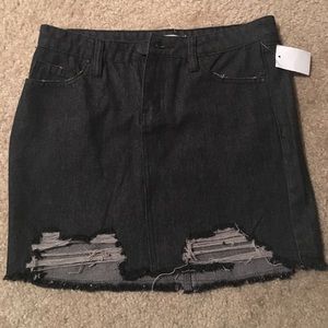 Distressed Jean Skirt